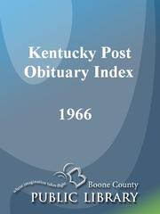 Cover of: Kentucky Post Obituary Index, 1966