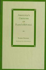 Cover of: Aristotle's criticism of Plato's Republic by Robert Mayhew