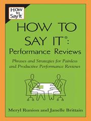 Cover of: How to Say It® Performance Reviews