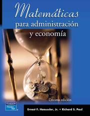 Cover of: Matematicas para administracion y economia