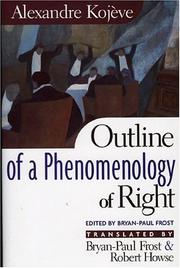 Cover of: Outline of a phenomenology of right