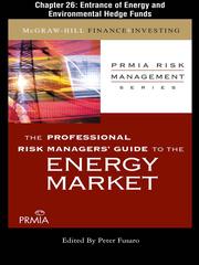 Cover of: Entrance of Energy and Environmental Hedge Funds by 