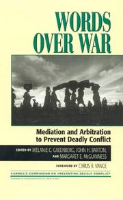 Cover of: Words Over War | Melanie Barton,  John H. McGuinness,  Margaret E. Greenberg