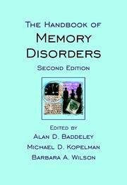 Cover of: The Handbook of Memory Disorders by 