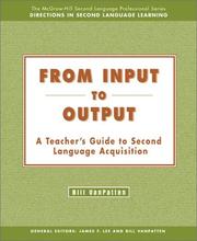 Cover of: From Input to Output by Bill VanPatten