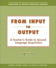 Cover of: From Input to Output by Bill VanPatten, Bill VanPatten