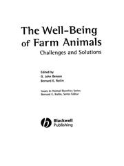 Cover of: The Well-Being of Farm Animals