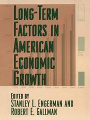 Cover of: Long-Term Factors in American Economic Growth