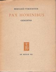 Cover of: Pax hominibus by Bernard Verhoeven