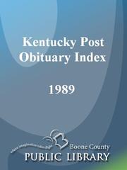 Cover of: Kentucky Post Obituary Index, 1989 by 