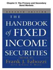 Cover of The Primary and Secondary Bond Markets by Frank J. Fabozzi