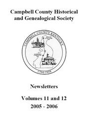 Cover of: Campbell County Historical and Genealogical Society Newsletters, vol. 11-12 by 