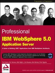 Cover of Professional IBM WebSphere 5.0 Application Server