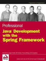 Cover of: Professional Java Development with the Spring Framework | 