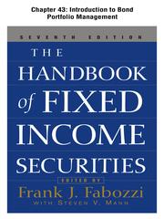 Cover of Introduction to Bond Portfolio Management by Frank J. Fabozzi