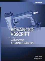 Cover of: Advanced VBScript for Microsoft® Windows® Administrators