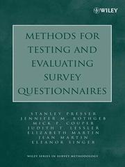Cover of: Methods for Testing and Evaluating Survey Questionnaires