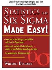 Cover of: Comparing Six Sigma Data with Quality Department Data | 