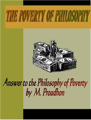 Cover of: The Poverty of Philosophy:  Answer to the Philosophy of Poverty by M. Proudhon by 