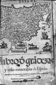 Cover of: Libro d[e] gra[n]dezas y cosas memorables de España by 
