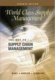Cover of: World Class Supply Management:  The Key to Supply Chain Management with Student CD (Cases)