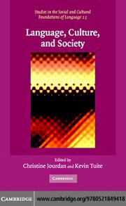 Cover of: Language, Culture, and Society