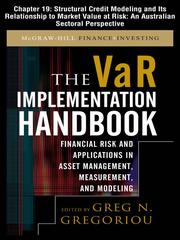 Cover of: Structural Credit Modeling and Its Relationship to Market Value at Risk: An Australian Sectoral Perspective