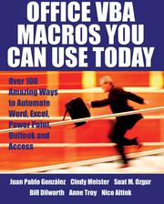 Cover of: Office VBA Macros You Can Use Today