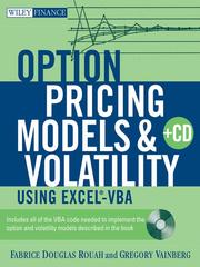 Cover of: Option Pricing Models and Volatility Using Excel-VBA by 