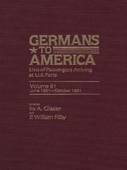 Cover of: Germans to America, Volume 61 June 1891-October 1891