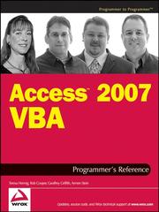 Cover of: Access 2007 VBA Programmer's Reference
