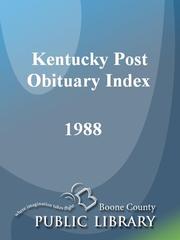 Cover of: Kentucky Post Obituary Index, 1988 by 
