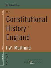 Cover of: The Constitutional History of England | 