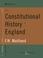 Cover of: The Constitutional History of England