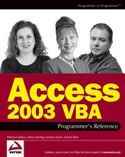 Cover of: Access 2003 VBA Programmer's Reference
