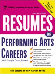 Cover of: Resumes for Performing Arts Careers