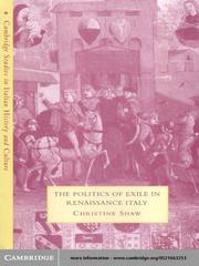Cover of: The Politics of Exile in Renaissance Italy
