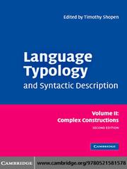 Cover of: Language Typology and Syntactic Description, Volume II