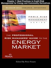 Cover of: Best Practices in Credit Risk Management for Energy and Commodity Derivatives