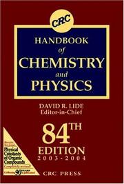 Cover of: CRC Handbook of Chemistry and Physics, 84th Edition