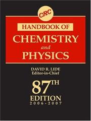 Cover of: CRC Handbook of Chemistry and Physics, 87th Edition (Crc Handbook of Chemistry and Physics) by David R. Lide