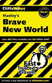 Cover of: CliffsNotes on Huxley's Brave New World by 