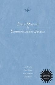 Cover of: Style Manual for Communication Studies - Updated Printing with 2002 APA Guidelines by John Bourhis, Carey Adams, Scott Titsworth, Lynn Harter