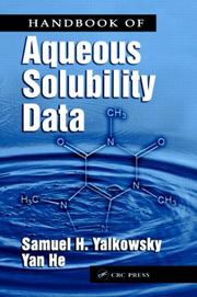 Cover of: Handbook of Aqueous Solubility Data