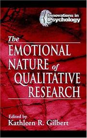 Cover of: The Emotional Nature of Qualitative Research (Innovations in Psychology)