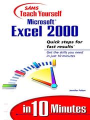 Sams Teach Yourself Microsoft Excel 2000 in 10 Minutes by Jennifer Fulton