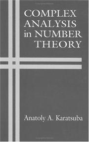 Cover of: Complex analysis in number theory
