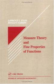 Cover of: Measure theory and fine properties of functions by Lawrence C. Evans