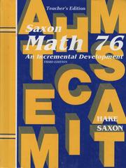 Cover of: Saxon Math 76, Teachers Edition (Saxon)