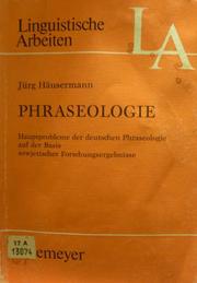 Cover of: Phraseologie by Jürg Häusermann